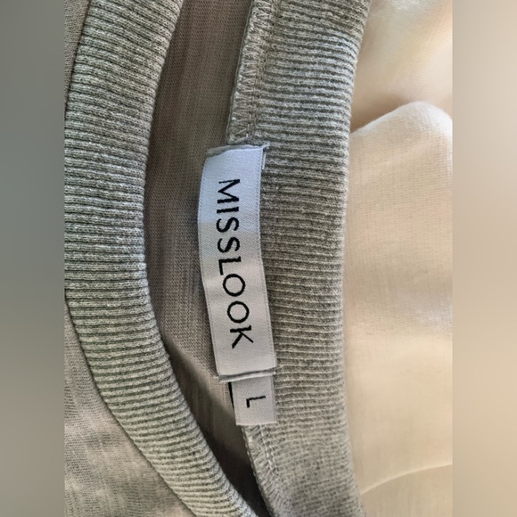 MissLook gray tshirt with banded arm - Picture 6 of 6